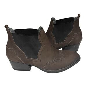 Bussola Dark Brown Alameda Alma Western Ankle Boots size 37/7